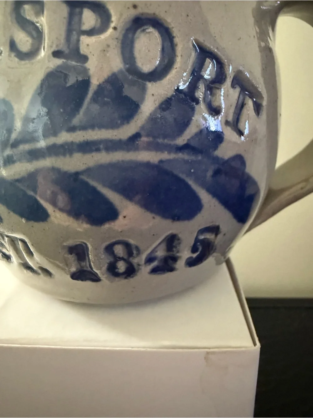 Blue & Cream Stoneware Mug -